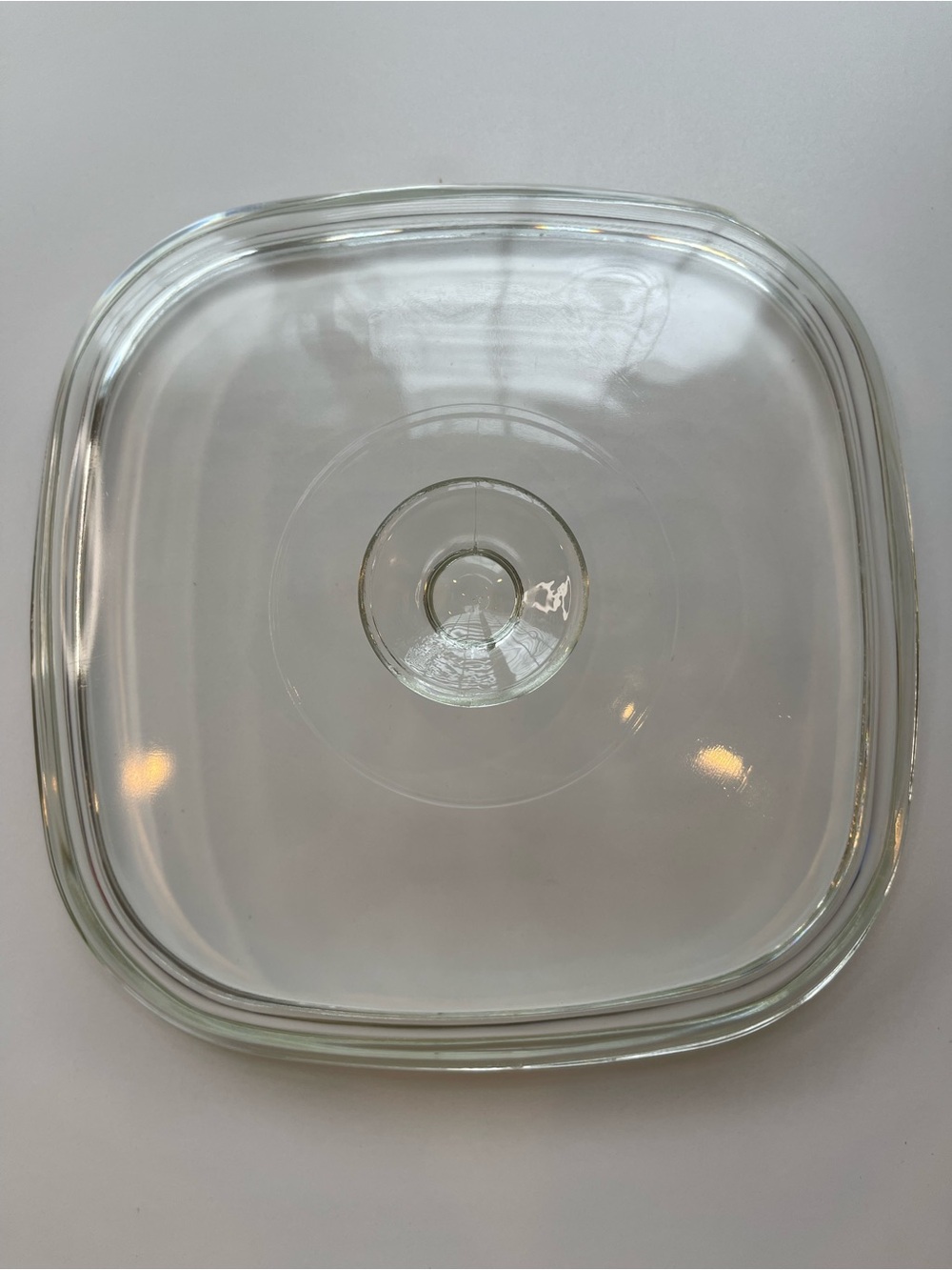 Pyrex CorningWare A-12-C Square Clear Glass Casserole Lid 10" Vintage